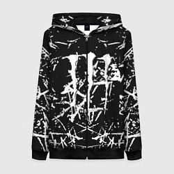 Толстовка на молнии женская Monster energy белые штрихи краско, цвет: 3D-черный