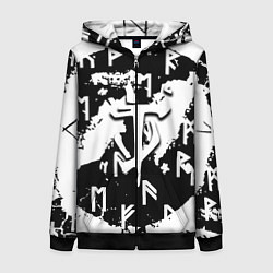 Женская толстовка на молнии Doom символы краски