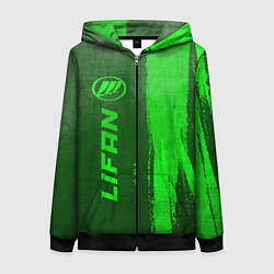 Толстовка на молнии женская Lifan - green gradient по-вертикали, цвет: 3D-черный