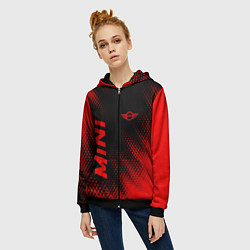 Толстовка на молнии женская Mini - red gradient вертикально, цвет: 3D-черный — фото 2