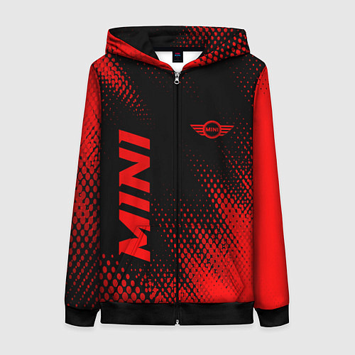 Женская толстовка на молнии Mini - red gradient вертикально / 3D-Черный – фото 1