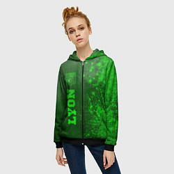 Толстовка на молнии женская Lyon - green gradient по-вертикали, цвет: 3D-черный — фото 2