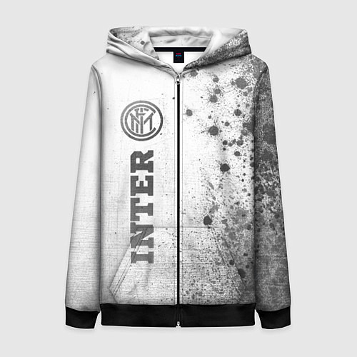 Женская толстовка на молнии Inter - white gradient по-вертикали / 3D-Черный – фото 1