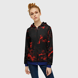 Толстовка на молнии женская Color red black, цвет: 3D-синий — фото 2