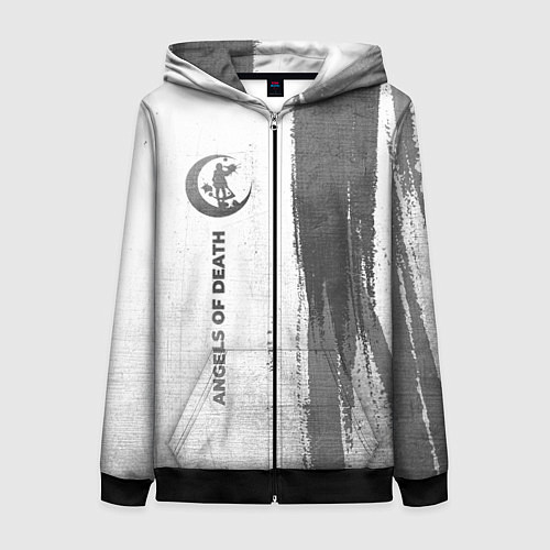 Женская толстовка на молнии Angels of Death - white gradient по-вертикали / 3D-Черный – фото 1