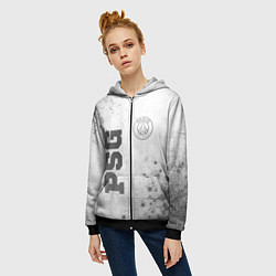 Толстовка на молнии женская PSG - white gradient вертикально, цвет: 3D-черный — фото 2