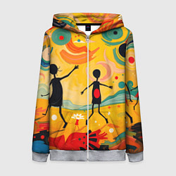 Женская толстовка на молнии Радостные солнечные человечки