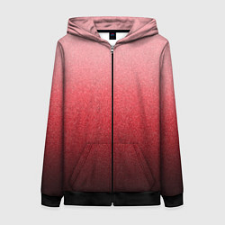 Женская толстовка на молнии Мягкий градиент красно-розовый текстура крошка