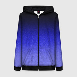 Толстовка на молнии женская Градиент индиго из чёрно в синий текстура крошка, цвет: 3D-черный