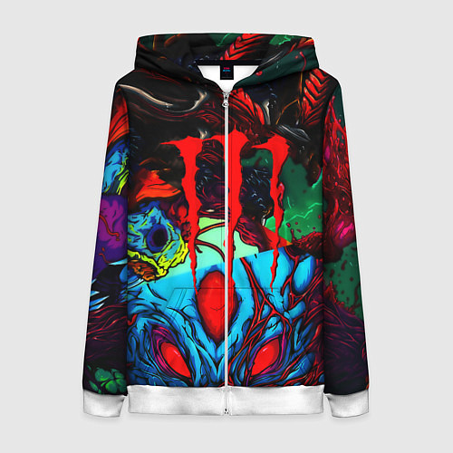 Женская толстовка на молнии Monster energy hyperbeast / 3D-Белый – фото 1