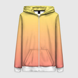 Женская толстовка на молнии Градиент нежный жёлто-розовый