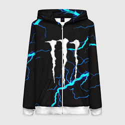 Женская толстовка на молнии Monster energy неоновые молнии