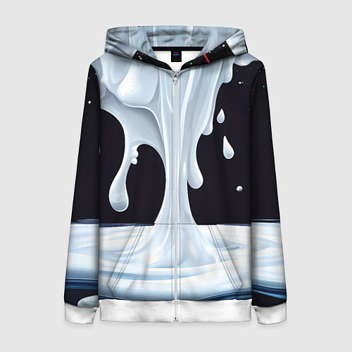 Женская толстовка на молнии Молочная текстура / 3D-Белый – фото 1