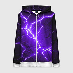 Толстовка на молнии женская Color purple black, цвет: 3D-белый