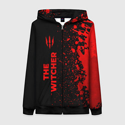 Толстовка на молнии женская The Witcher - red gradient по-вертикали, цвет: 3D-черный