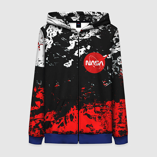 Женская толстовка на молнии Nasa краски / 3D-Синий – фото 1