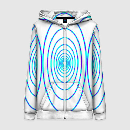 Женская толстовка на молнии Овалы с свечением / 3D-Белый – фото 1