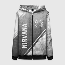 Толстовка на молнии женская Nirvana - grey gradient вертикально, цвет: 3D-черный