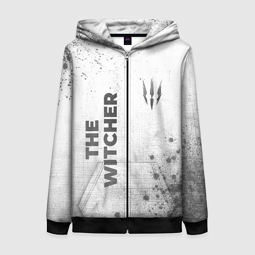 Женская толстовка на молнии The Witcher - white gradient вертикально / 3D-Черный – фото 1