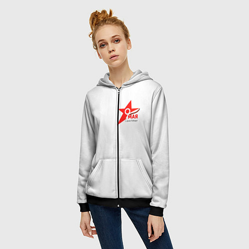 Женская толстовка на молнии Праздник-9 мая / 3D-Черный – фото 3