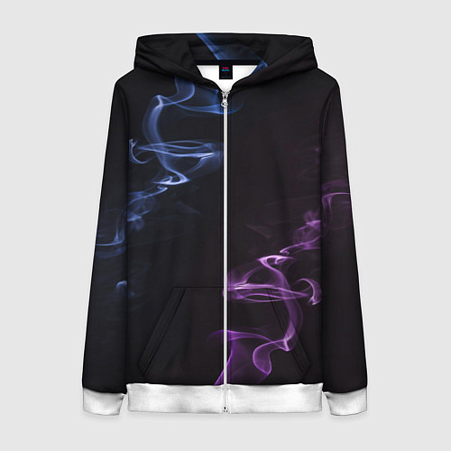 Женская толстовка на молнии Color black blue pink / 3D-Белый – фото 1