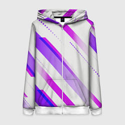 Женская толстовка на молнии Color white pink