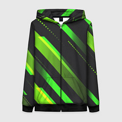 Женская толстовка на молнии Color black green