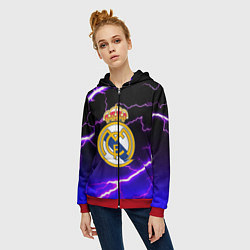 Толстовка на молнии женская Real Madrid storm, цвет: 3D-красный — фото 2