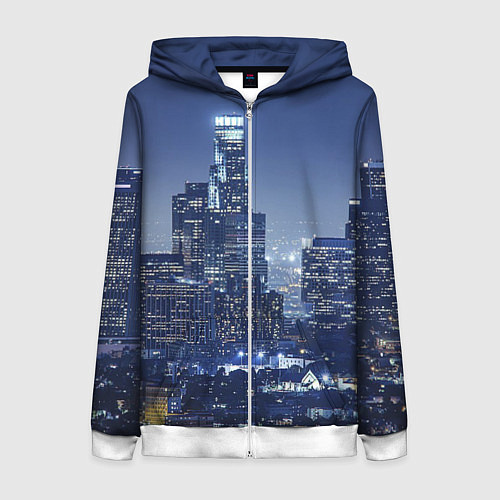 Женская толстовка на молнии City / 3D-Белый – фото 1