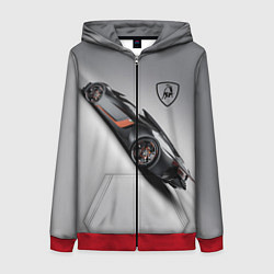 Женская толстовка на молнии Lamborghini - racing car
