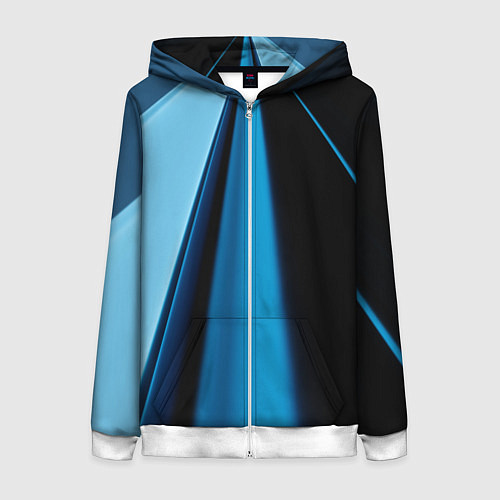 Женская толстовка на молнии Black blue / 3D-Белый – фото 1