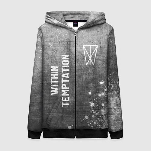 Женская толстовка на молнии Within Temptation - grey gradient вертикально / 3D-Черный – фото 1