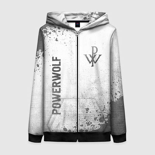 Женская толстовка на молнии Powerwolf - white gradient вертикально / 3D-Черный – фото 1