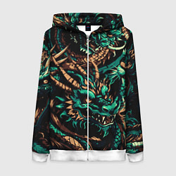 Женская толстовка на молнии Японские драконы ирезуми