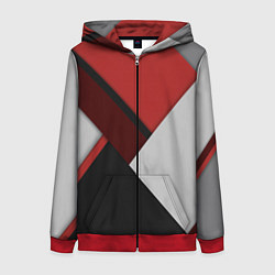 Женская толстовка на молнии Color black red grey