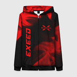 Женская толстовка на молнии Exeed - red gradient вертикально