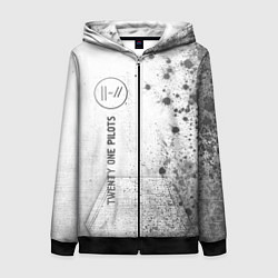 Толстовка на молнии женская Twenty One Pilots - white gradient по-вертикали, цвет: 3D-черный