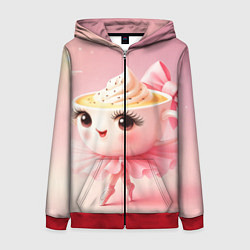 Женская толстовка на молнии Балерина капучино розовый