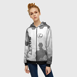 Толстовка на молнии женская Lexus - white gradient вертикально, цвет: 3D-черный — фото 2