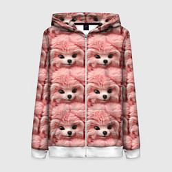 Толстовка на молнии женская Игрушки зверушки, цвет: 3D-белый