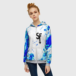 Толстовка на молнии женская Sally Face краски, цвет: 3D-меланж — фото 2