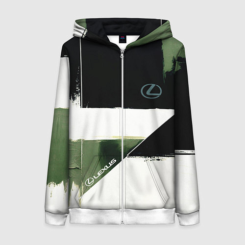 Женская толстовка на молнии Lexus логотип / 3D-Белый – фото 1