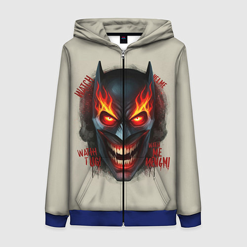 Женская толстовка на молнии Огенный Бэтмент / 3D-Синий – фото 1