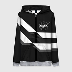 Женская толстовка на молнии Nasa геометрия полосы