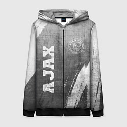 Толстовка на молнии женская Ajax - grey gradient вертикально, цвет: 3D-черный