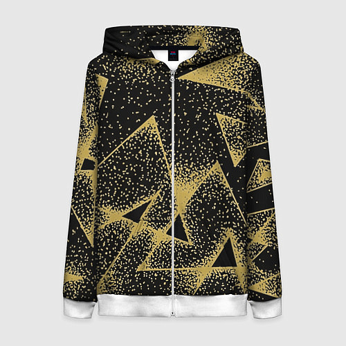 Женская толстовка на молнии Triangle yellow with dots / 3D-Белый – фото 1