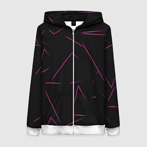 Женская толстовка на молнии Color pink line / 3D-Белый – фото 1