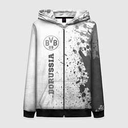 Женская толстовка на молнии Borussia - white gradient по-вертикали
