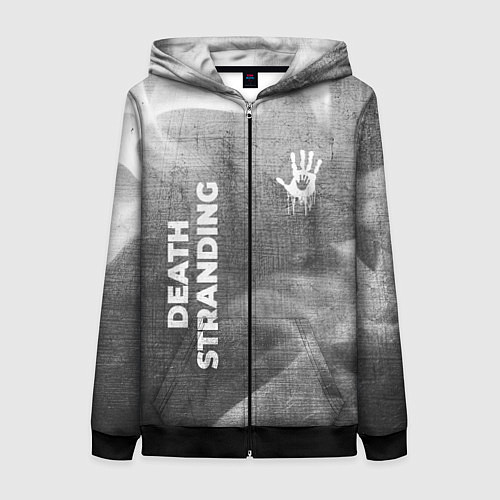 Женская толстовка на молнии Death Stranding - grey gradient вертикально / 3D-Черный – фото 1