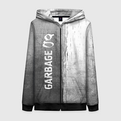 Женская толстовка на молнии Garbage - grey gradient по-вертикали